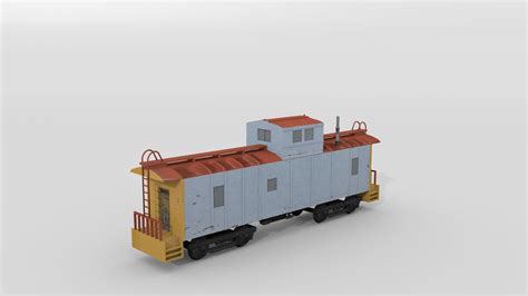 Wagon Caboose Blanc Modèle 3d 20 3ds Dae Fbx Obj Unknown Stl