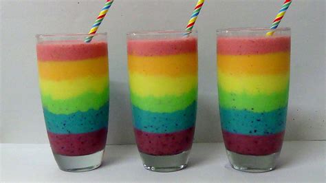 How To Make Easy Healthy Rainbow Smoothie Youtube