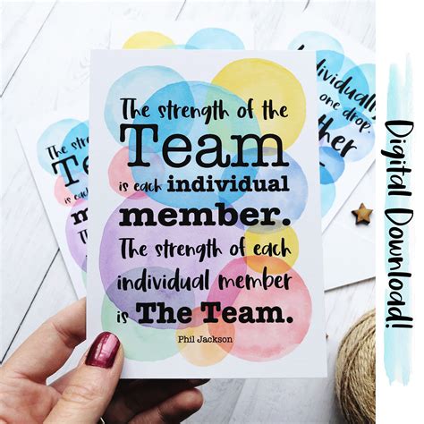 Teamwork Postcards Printable Team Quotes Positive Quotes Etsy