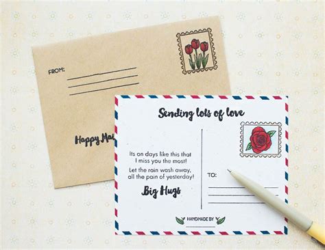 Move your thumb outward across the card, toward the far corner. How To Make Your Own DIY Postcard using Stamps + Video ...