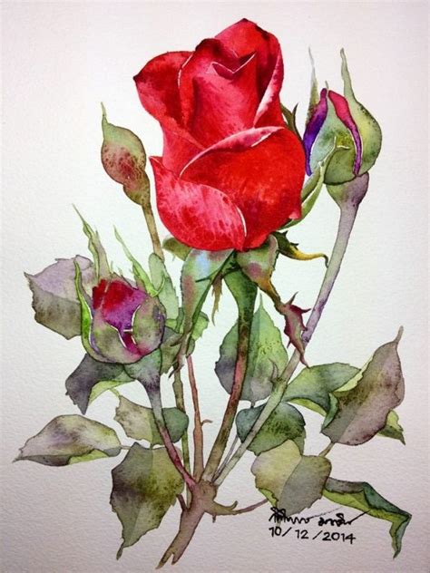 40 Examples of Watercolor Paintings | Watercolor flowers paintings, Rose painting, Floral watercolor
