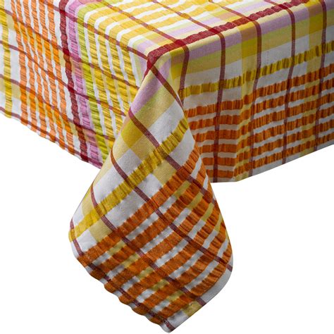 Our poly check, the gingham checkered tablecloths have passed the test of time and continue to be very popular and stylish. Traditional Bright Seersucker Table Cloth 100% Cotton ...