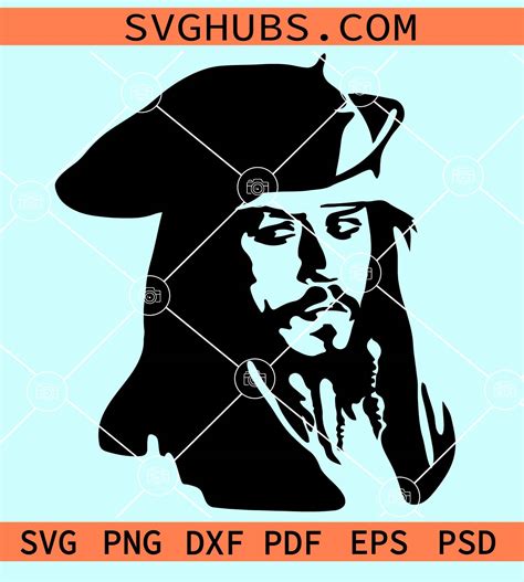 Captain Jack Sparrow Svg Johnny Depp Svg Pirates Of The Caribbean Svg Caribbean Pirate Svg