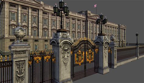 Buckingham Palace 3d Model Game Ready Max Obj Fbx
