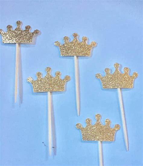 Gold Crown Caketoppers Princess Queen Cupcake Cake Toppers Etsy