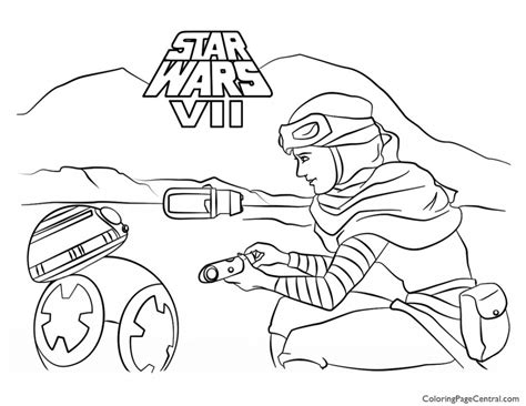 10 free star wars coloring pages: Star Wars - Rey and BB-8 Coloring Page | Coloring Page Central