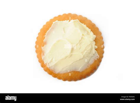 Cracker With Cream Cheese Stock Photo Alamy