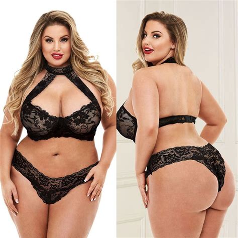 2021 New Lingerie Sets Plus Size Women Sexy Underwear Hot Erotic Bra And Panties Halter Lace