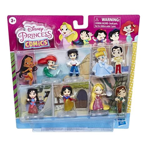 Disney Princess Comics Doll Toy Glitter Pack With Ariel Eric Mulan