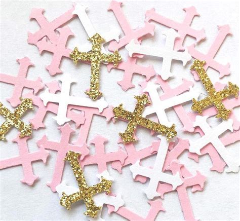 Buy 100pieces 25inche Pink Gold White Glitter Cross Confettiglitter