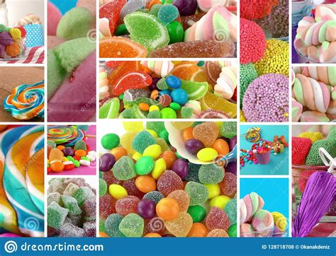 Candy Sweet Lolly Sugary Collage Stock Photo Image Of Closeup