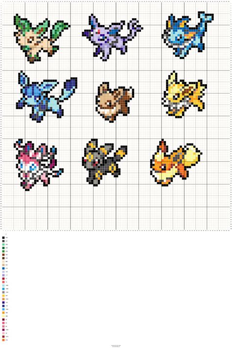 Mario bowser battle digital cross stitch pattern | etsy. claudia — Free eeveelutions sprites cross stitch pattern...
