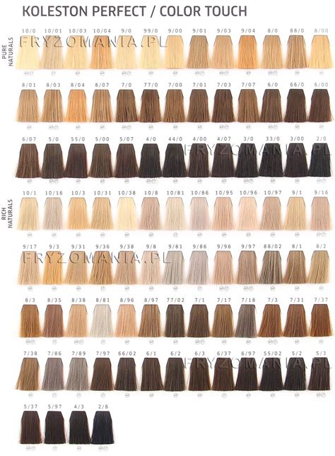 Wella Colour Chart Blonde Color Chart Wella Color Hair Color Charts