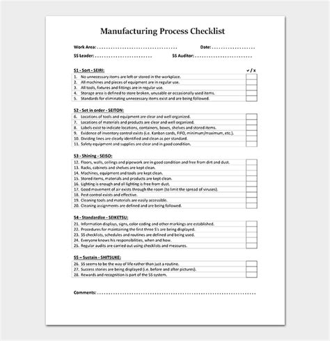 Process Checklist Template 20 Editable Checklists Excel Word Pdf