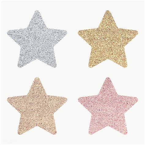 Glitter Star Sticker Set Transparent Png Free Image By