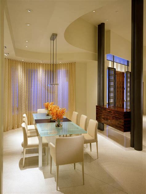 Modern Beige Dining Room With Built In Buffet Hgtv