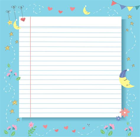 Cute And Lovly Paper Line Vector Background Detailed Lined Paper