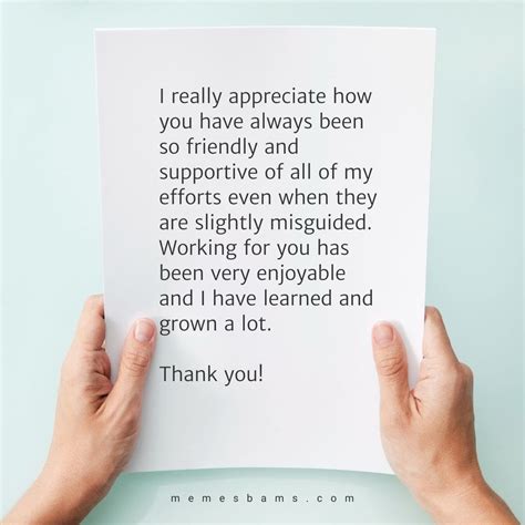 Thank You Notes To Boss And Appreciation Letter And Messages To Boss
