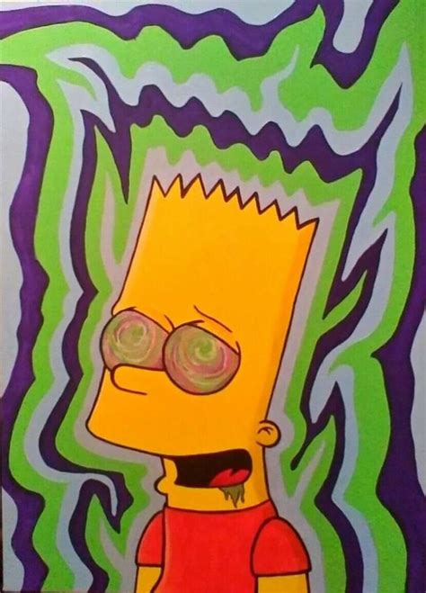 Bart Psympson Painting In 2021 Cartoon Painting Hippie Painting