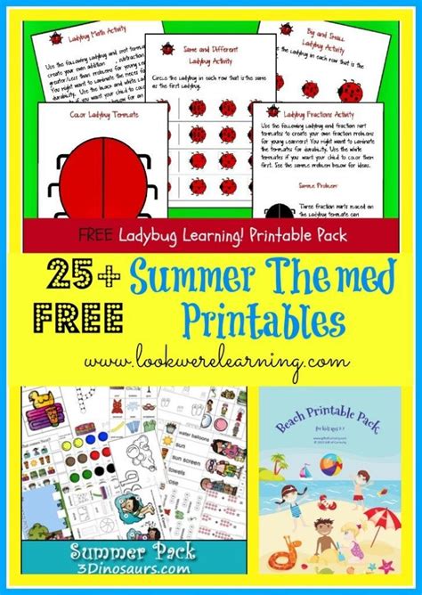 Free Summer Themed Printables Look Were Learning Summer