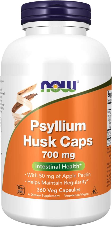 Amazon NOW Supplements Whole Psyllium Husks Certified Organic