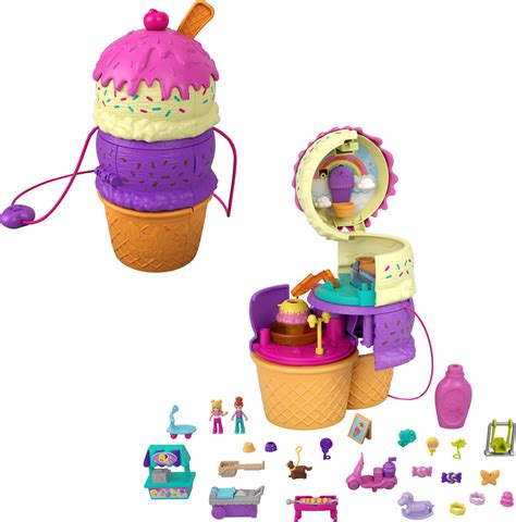 Polly Pocket Spin N Surprise Compact Playset Ice Cream Cone Shape