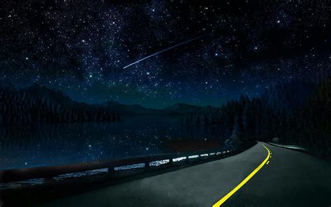Beautiful Night Sky Road Bonito Sky Road Night Hd Wallpaper Peakpx