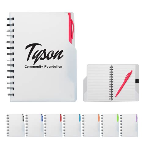 Customized Bold Accent Spiral Notebook With Pen Promotional Bold