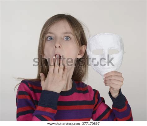 Afraid Little Girl Plaster Mask Stock Photo 377170897 Shutterstock