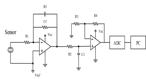 Schematic Of Signal Conditioning Circuit For Piezoelectric Sensor