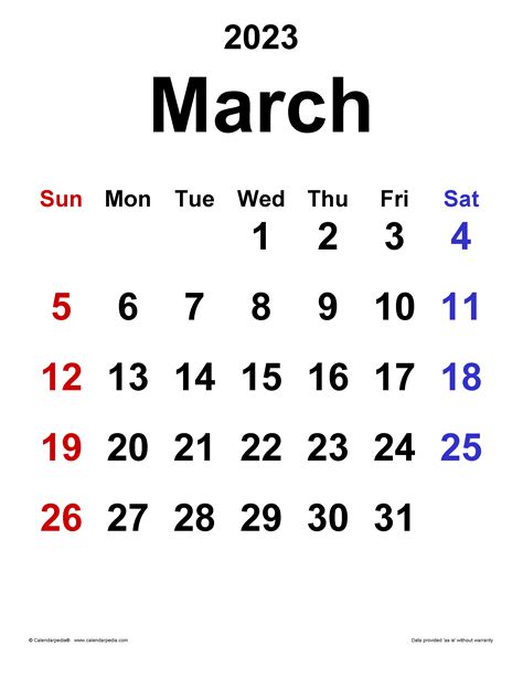 January February March Calendar 2023