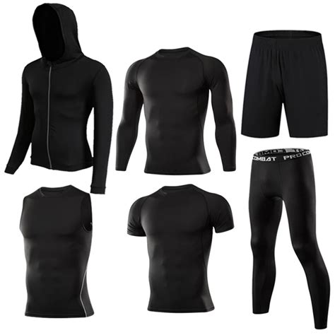 men s compression sportswear suit running set for men jogging workout sports clothes sexy tight