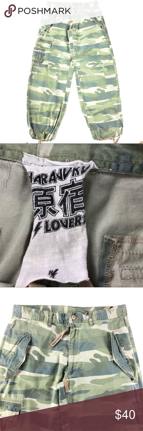 Harajuku Lovers Camo Pants Green Surplus Cinch Hem Camo Pants