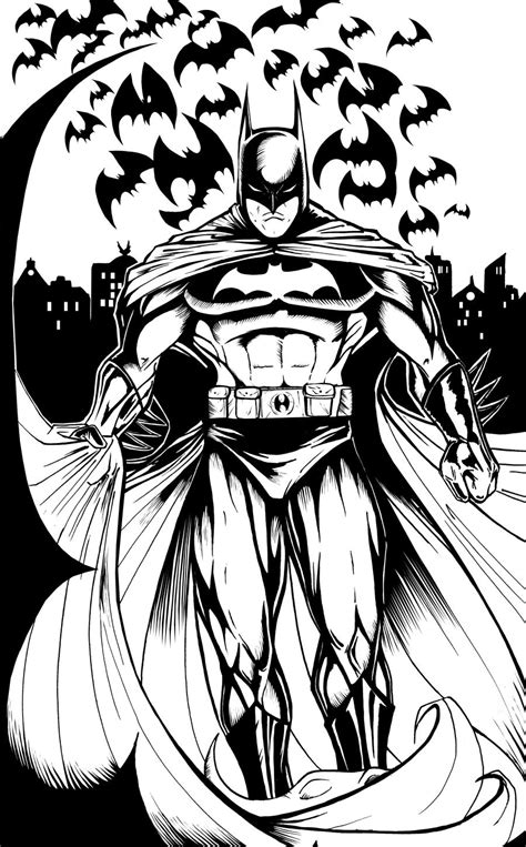 I will color batman like the comic coloring artists do, using a digital medium. The Batman Lineart by theharmine on DeviantArt