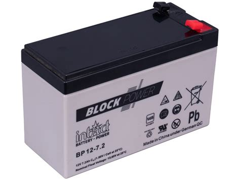 Intact Block Power Bp12 72 Agm Batterie 12v 72 Ah