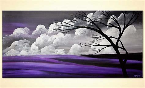 Painting For Sale Purple Gray Tree Painting Abstract