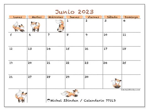 Calendario Junio De 2023 Para Imprimir “771ld” Michel Zbinden Cl