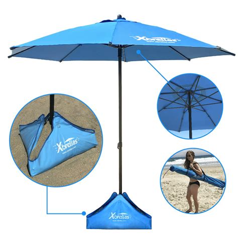 Xbrellas Best High Wind Resistant Large 75 Beach Umbrella 6 Heavy