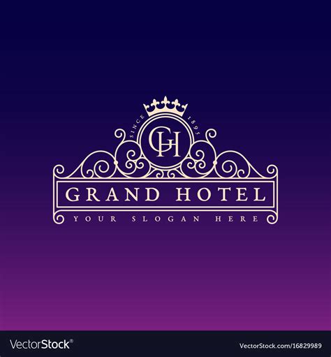 Grand Hotel Label Royalty Free Vector Image Vectorstock