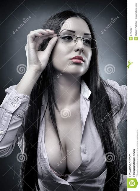 Teacher Wearing Glasses Stock Image Image Of Breasts 37957827
