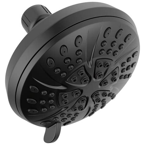 Delta Universal Showering Components Matte Black Round Fixed Shower Head 2 5 Gpm 9 5 Lpm In