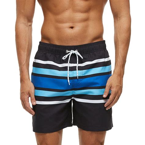 Blue And White Stripe Swim Shorts Wavesandtrunks