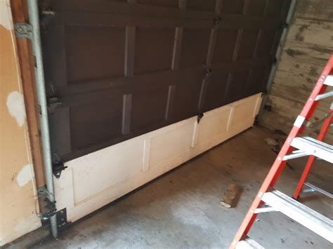 Bottom Sections Replacement With Custom Wood Sections Access Garage Doors