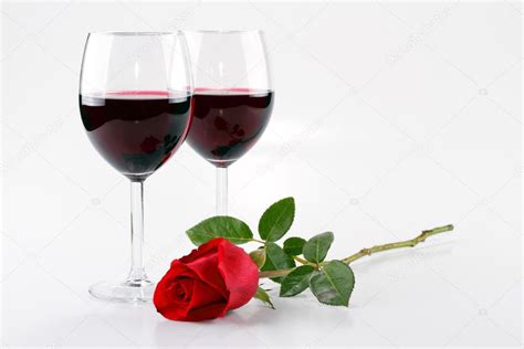 Wine Glasses And A Rose — Stock Photo © Spectrelabs 2147242