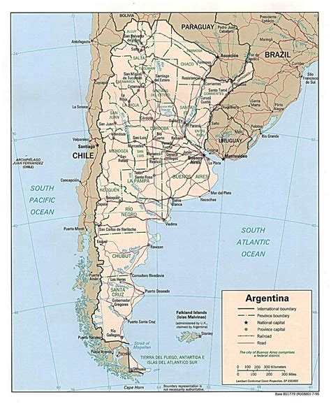 Grande Mapa Político Y Administrativo De Argentina Con Carreteras Y