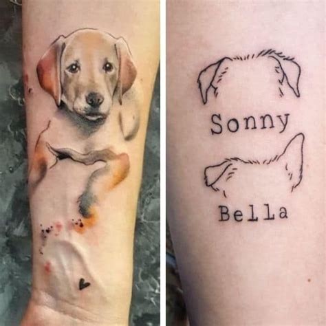 40 Minimalistic Dog Tattoo Designs And Ideas Four Paw Square
