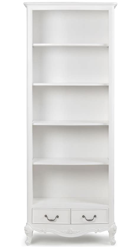 Ivory French Style Tall Painted Bookcase Crown French Furniture