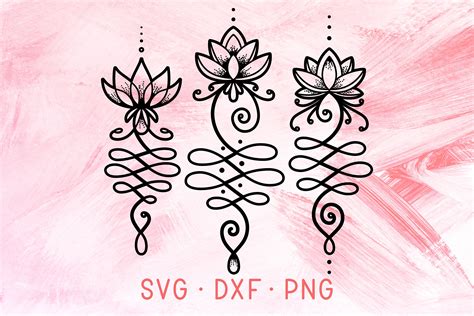 Unalome Lotus Flower Bundle Svg Dxf Png Cricut Cut Files Etsy