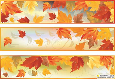 Autumn Leaves Banners Vector Векторные клипарты текстурные фоны