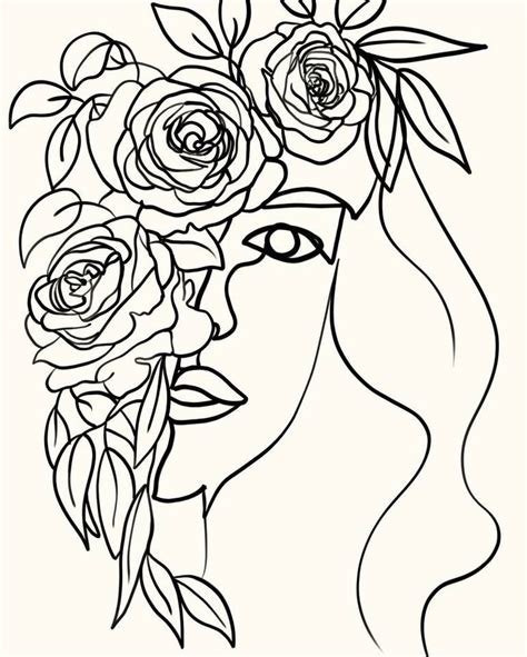 women in floral bouquets minimal line art art print line art art prints floral bouquets